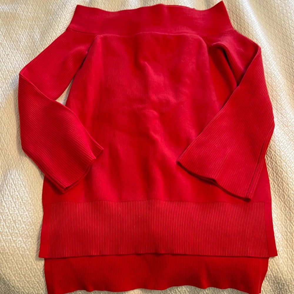 Anthropologie Off-the-Shoulder Bell Sleeve Tunic Sweater